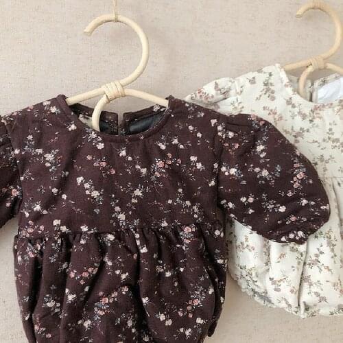 Winter Baby Romper Floral Newborn Baby Jumpsuit Princess Autumn Infant Girls Romper Cotton Toddler Girls Clothes Playsuit Outfit