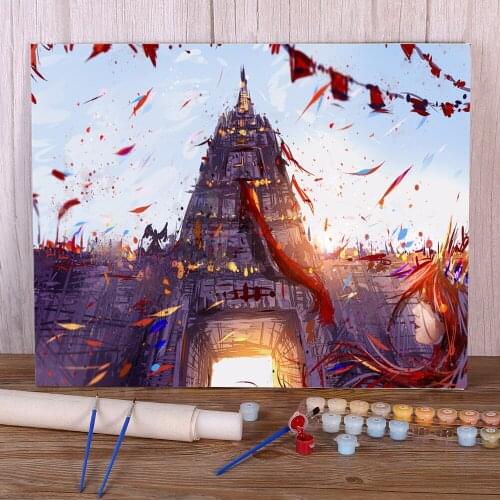 Scenery Time To Celebrate! DIY Painting By Numbers Kit Oil Paints 50*70 Oil Painting Home Decoration Crafts Adults Drawing