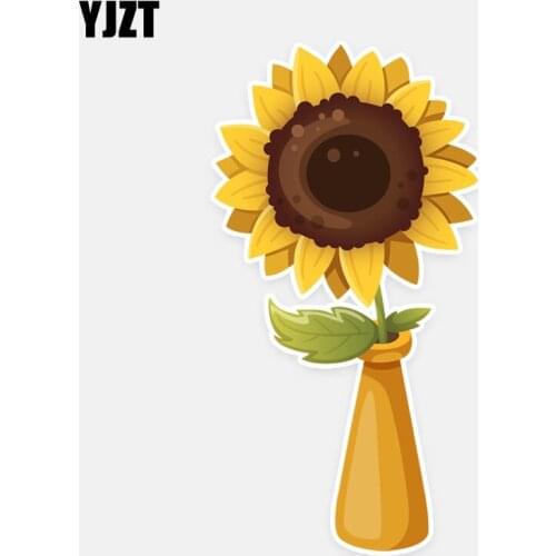 YJZT 8.1*15.6CM Sunflower In The Bottle Decor Flowers Colored Car Stickers Bumper Car Window Decoration 11A0741