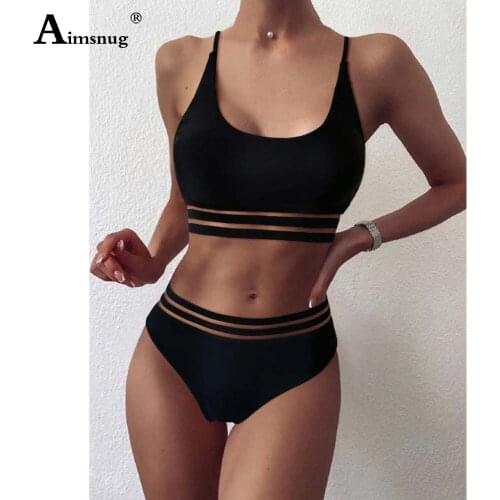 Women Bikini Sets Sexy Thong Two Pieces Swimwear 2021 Patchwork Guaze Biquini Brazilian Swimsuits Push Up 2PCS Outfits Femme