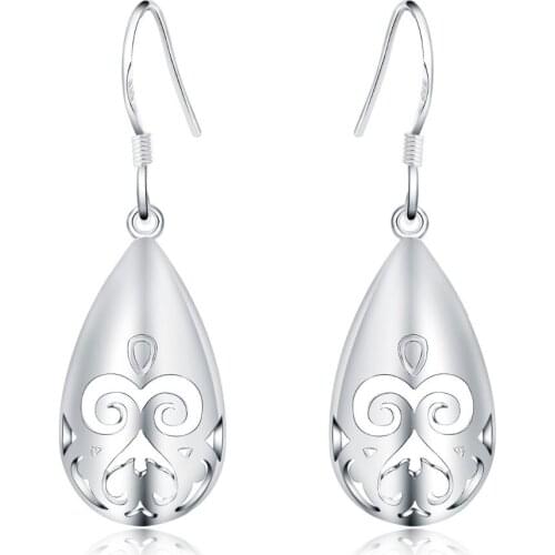 Wholesale Simple idea nice cute gift silver earring jewelry beauty white for women Lady retro wedding best gift E582