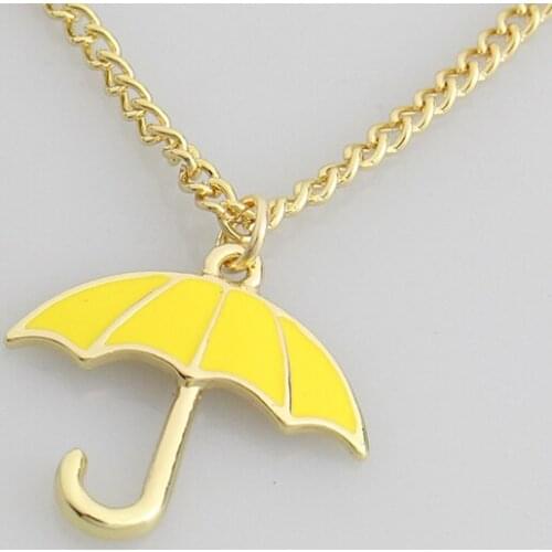 2019 How I Met Your Mother Yellow Umbrella Necklace Pendant TV Series Party Cosplay Necklace for Women with GOld Chain