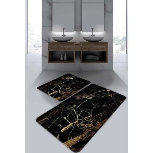 Gold Black Bath Mat