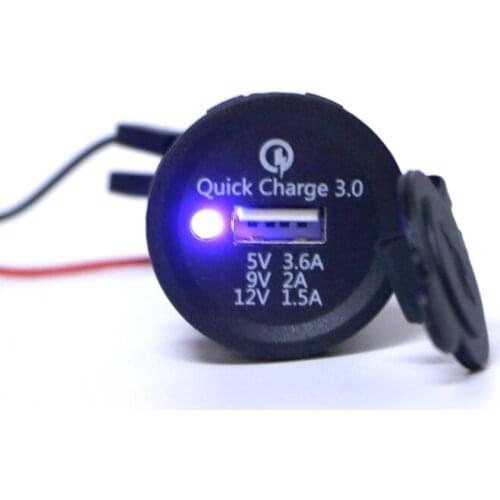 12V-24V 3.6A USB Quick Charge 3.0 Car Charger Adapter Motorcycle RV