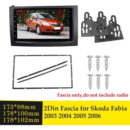 2 Din Car Radio Fascia for Skoda Fabia 2003 2004 2005 2006 Stereo DVD Player Panel in Dash Frame Trim Kit Refitting Facia Bezel