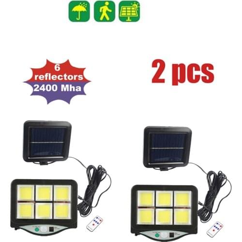2pcs seperable 120 LED Solar Powered PIR Motion Sensor Wall Light Outdoor Waterproof solar Garden Lamp remote for Street decor i