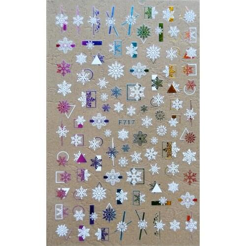3D Stickers for Nails Color Snowflake Geometric Line Nail Sticker Foil Decals Nail Art Decorations Manicure Accessories