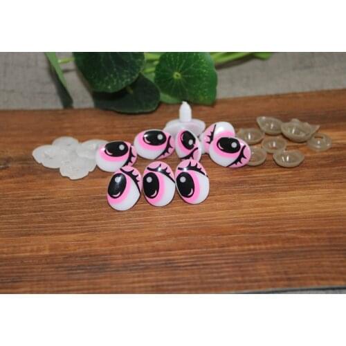 500pcs---15x20mm wholesale new lovely clean pink print toy safety cartoon eyes animal eyes & washer for diy plush doll findings