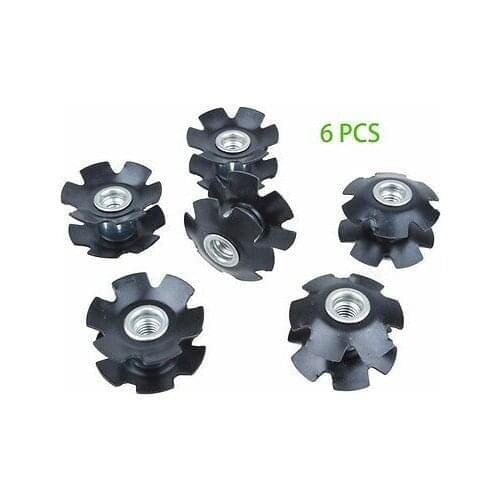 6PCS Bike Cycling Bicycle Metal Headset Star Nut Accessories For Forks 1-1/8"