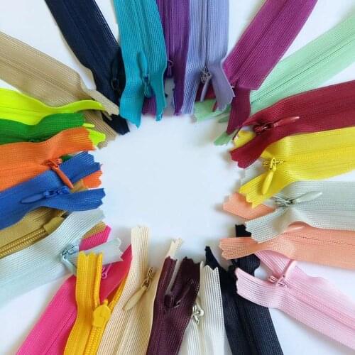 60cm Mix color 5pcs/lot Invisible zipper Back cushion Skirt Hidden 3# Nylon Zipper for sewing/Garment accessories DIY