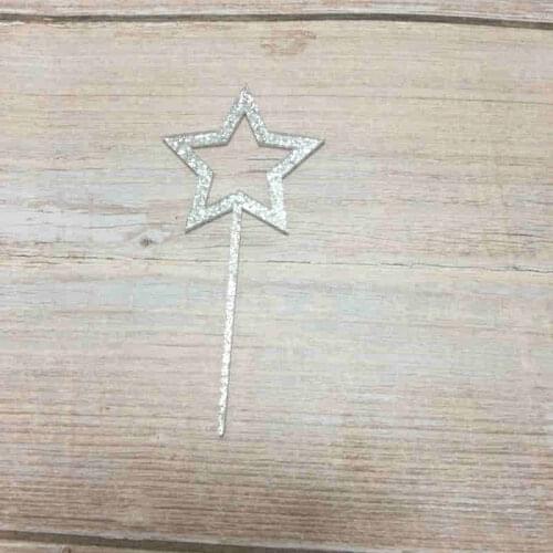 Free shipping 15 pcs star shape cupcake topper acrylic