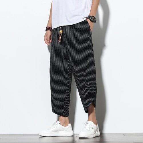 Men Harem Pants Drop Crotch Cotton Hip-hop Men Women Casual Pants Streetwear Baggy Trousers Men 2021