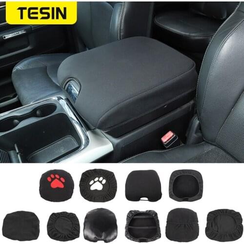 TESIN Armrest Covers For Dodge RAM 1500 Car Armrest Storage Box Pad Decoration Cover For Dodge RAM 1500 2010-2017 Accessories