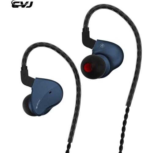 CVJ Mirror 1DD+2BA HIFI Metal Hybrid In Ear Earphones DJ Monito Running Sport Earphone Earplug Headset Detachable Cable