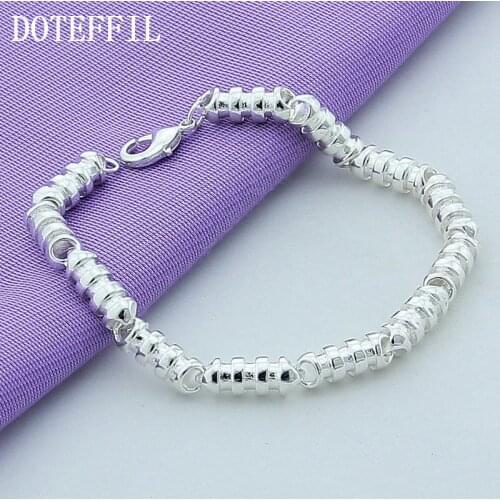 DOTEFFIL 925 Sterling Silver Bracelet For Woman Charm Wedding Engagement Fashion Party Jewelry