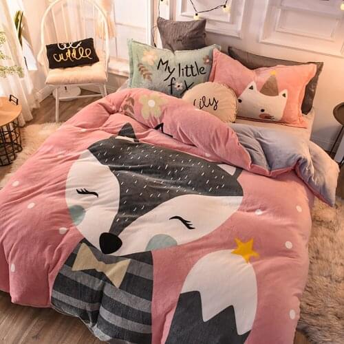 Super Soft Warm Flannel Bedding Set,AB Double Side Duvet Cover and 2 Pillowcases,With Flat Sheet,Throw Blanket for sofa Sleeping
