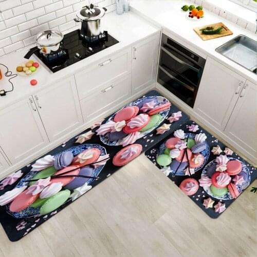 Door mat Soft Plush Bathroom Bath floor Mat Europe style Food Macaroon Carpet Rug Water Absorption Non-slip 40x60cm Doormat