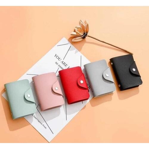 New Leather Function 24 Bits Card Case Business Card Holder Men Women Credit Passport Card Bag ID Passport Card Wallet 8 Colors