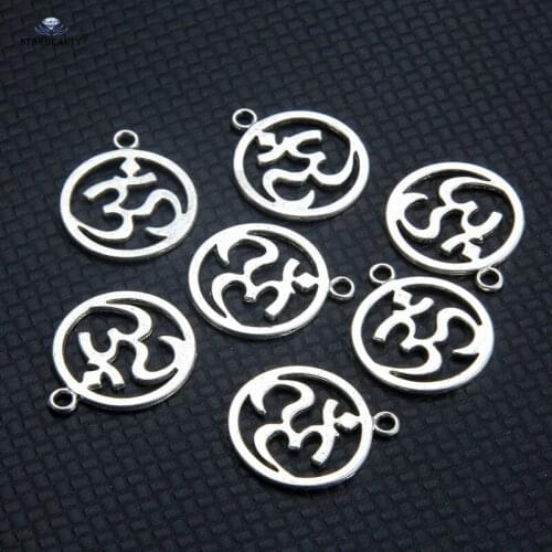 Starbeauty 10pcs/lot Round 3D Yoga DIY Jewelry Accessories Alloy Key Bracelet Component Body Jewelry Findings Ear Piercing Parts