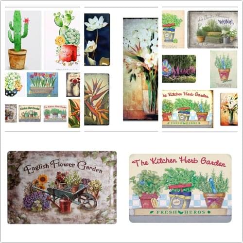 Kitchen Garden Metal Sign Vintage Metal Plaque Plates Decor For Pub Bar Home Wall Decor Tin Signs Flower Poster Metal Wall Arts