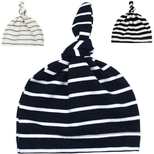 Fashion Knot StripeBaby Hat Beanies Cotton Boy Girls Toddler Sleep Caps Baby Newborn Infant Toddler Kids Hats for Children