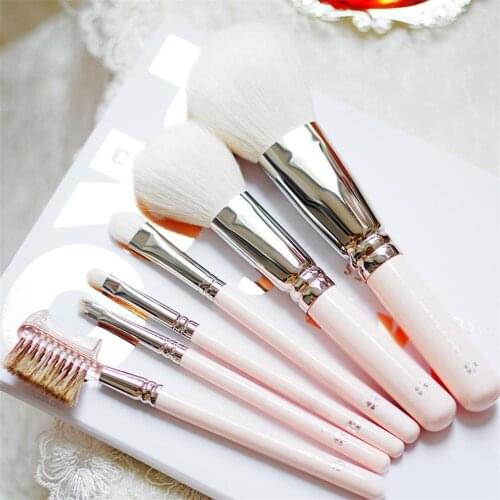 HAK-SERIES Baby Pink 6-Brush Set - Special Edition 531 Powder 110 Blush 004 Eyeshaow Smudge 264 Brow High Quality Makeup Brushes