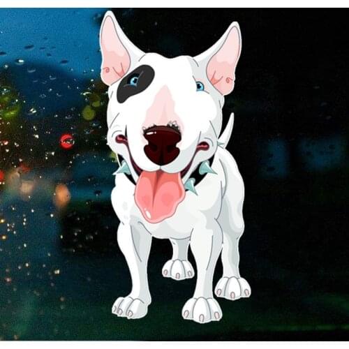 Cartoon English Bull Terrier Pit Bull Car Sticker Windshield Motorcycle Laptop Trunk Decal KK Vinyl Cover Waterproof PVC