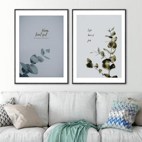 Home Quotes Printable Wall Minimalist Leaf Botanical Art Canvas Posters Minimal Digital Foliage Painting Home Wall Decor