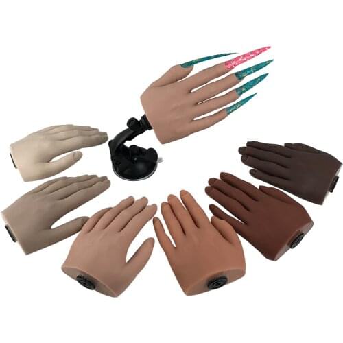 Real Practice Hand Model Adjustable High-quality Silicone Material Can be Inserted Into Nails Nail Art Tools