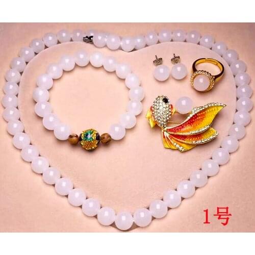 Natural Wada white set of five - piece necklace bracelet ring brooch earrings 1-16 2999