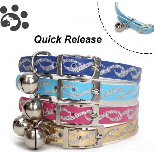 Cat Collar with Bells for Small Dogs Pet Necklace Collar 4 Colors Kitten Puppy Collar Bell Decoration Pet Products MP0049