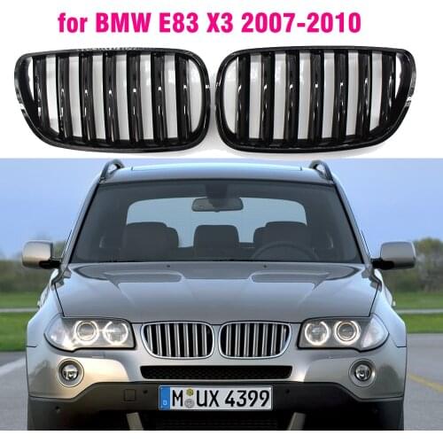 Front Gloss black kidney sport grilles Hood grill for BMW X3 E83 2007 2008 2009 2010