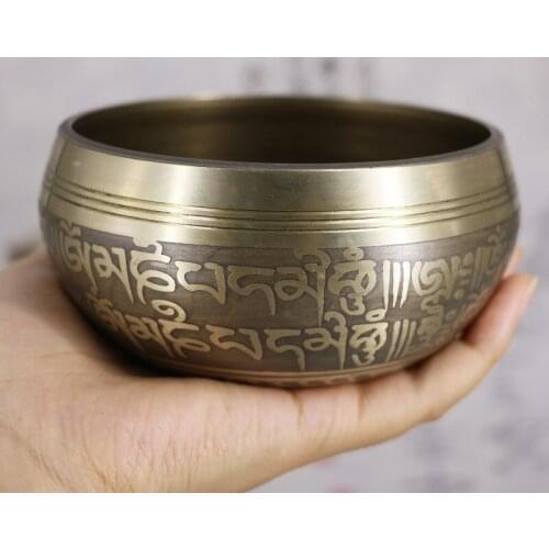 Handmade Nepal Buddha Sound Bowl Pure copper Yoga ornaments Meditation chanting bowl Nepal Singing Bowl
