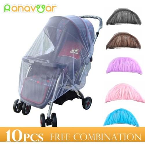 10PCS Baby Stroller Pushchair Mosquito Insect Shield Net Safe Infants Protection Mesh Stroller Accessories Mosquito Net 150cm