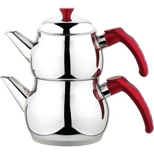 Besa Steel Teapot Red Handle Mini Size 2.15 Liter Strainer Teapot 2 or 3 personality tea kitchen office home use suitable for