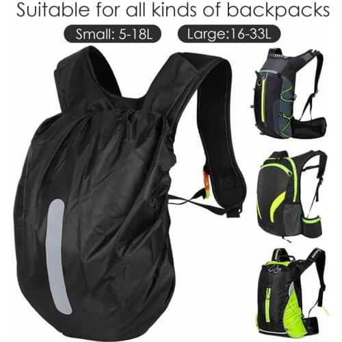 Reflective Waterproof Backpack Rain Cover Outdoor Sport Night Cycling Safety Light Raincover Case Bag Camping Hiking 7.5-33L