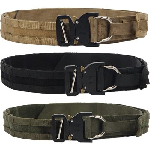 125/130/135cm Tactical Nylon Belt Military Quick Release Hunting Belt Outdoor Heavy Duty Training Waistband with Metal Buckle