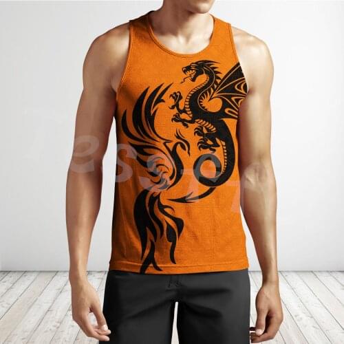 Tessffel Newest Animal Phoenix Dragon Queen Tattoo 3DPrint Men/Women NewFashion Summer Funny Vest Casual Sleeveless TankTop A1