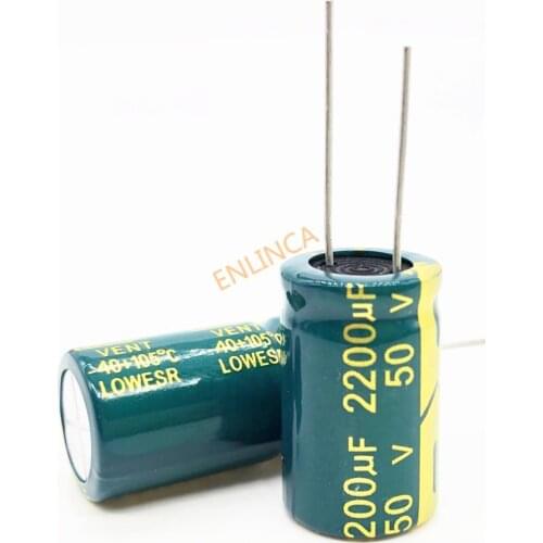 5pcs/lot 50V 2200UF 16*25mm Low ESR/Impedance high frequency aluminum electrolytic capacitor 2200uf 50v 50v2200uf 20