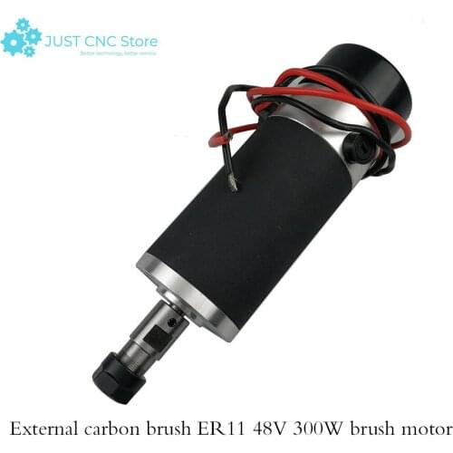 High-speed air-cooled spindle dc motor external carbon brush grinding 300W 48V ER11 DC48V
