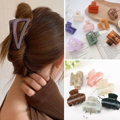 1PC INS Fashion Korean Small Medium Hair Claw Jelly Color Hair Clamp Acrylic Hair Clip Ponytail Crab Hair Accessories for Women