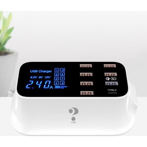 8 Ports Quick Charge 3.0 Led Display USB Charger For Android iPhone Adapter Phone Tablet Fast Charger For xiaomi huawei samsung