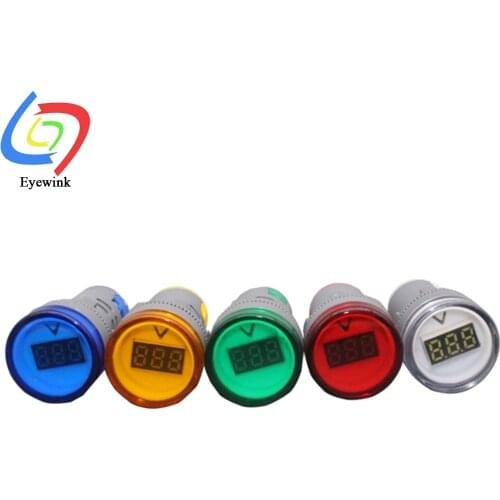 22MM AD16-22DSV AD101-22VM AC 20-500V Mini Voltage Meter LED Digital Display AC Voltmeter Indicator Light/Pilot Lamp 110V 220V