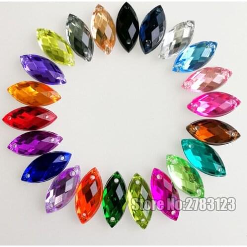 5x10mm/7x15mm/9x20mm Horse eye shape High quality Acryl sew on rhinestones with two holes,diy/clothing accessories