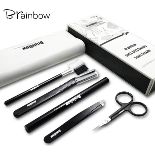 Brainbow 5pcs/bag Makeup Tool Kit Eyebrow Pen Eyebrow Tweezer Trimmer Razor Makeup Brushes Makeup Scissors Eyes Beauty Essential