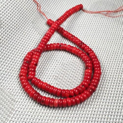 Jewelry Making Artificial coral beads round pie shape Punch red beads isolation bead for bracelet necklace DIY Accessories