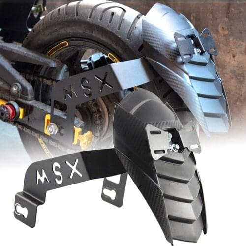 Rear Wheel Fender Splash Guard Cover Tire Hugger with License Plate Bracket for Honda Grom MSX 125 SF Motorbike - Black