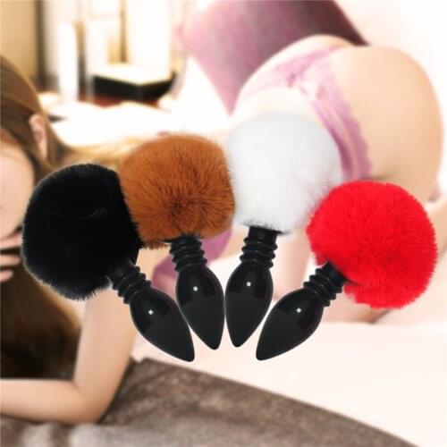 Fox Furry Tail Silicone Anal Plug Jewelry Sexy Sex Toys for Woman Prostate Massager Rabbit Tail Anus Butt Plug For Couple