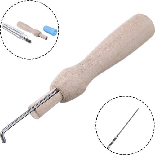 6pcs DIY Felting Needles Wool Yarn Cloth Wooden Felting Needles Felt Tools For Handmade Felting Fabric Materials Handcraft