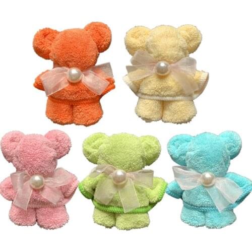 Coral Fleece Multi Color Multi size Wedding Gifts Pearl Bear Towel Hand Towel Machine Washable